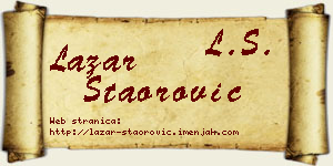 Lazar Staorović vizit kartica